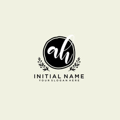 AH monogram logo template vector