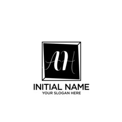 AH monogram logo template vector