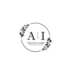 Obraz premium AI Hand drawn wedding monogram logo 