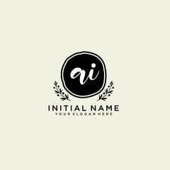 AI monogram logo template vector