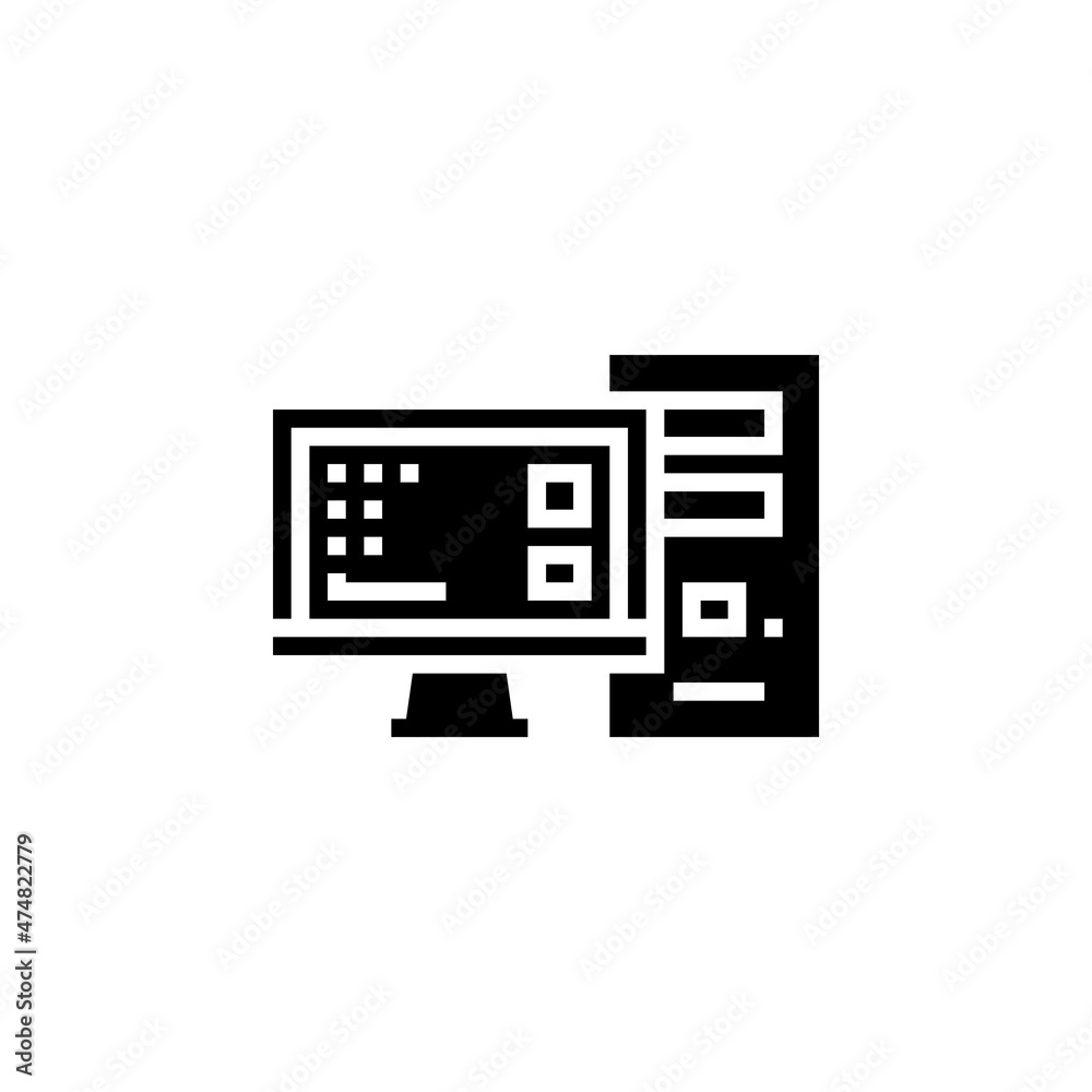 Poster computer vector icon. computer component icon solid style. perfect use for logo, presentation, websi