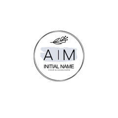 AM Hand drawn wedding monogram logo	
