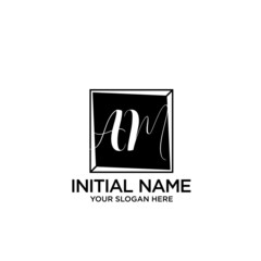 AM monogram logo template vector