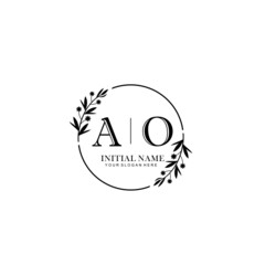 AO Hand drawn wedding monogram logo	