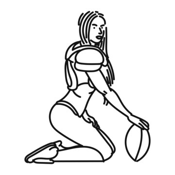 football player kneeling with ball clip art preview