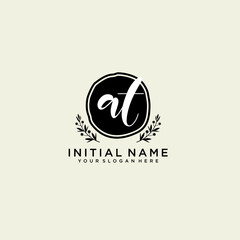 AT monogram logo template vector