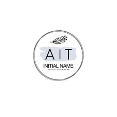 AT Hand drawn wedding monogram logo	