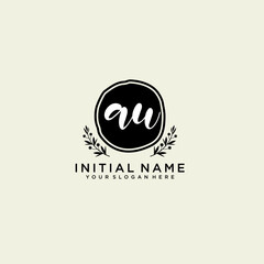 AU monogram logo template vector