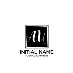 AU monogram logo template vector