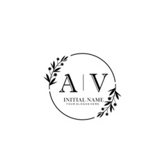 AV Hand drawn wedding monogram logo	
