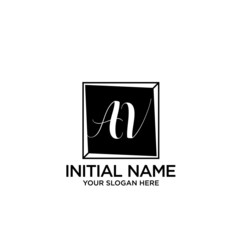 AV monogram logo template vector
