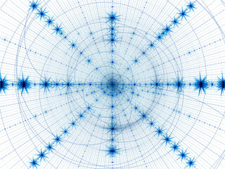 White and blue pattern - rays and spiral- abstract illustration