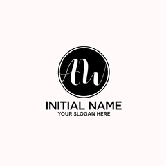 AW monogram logo template vector