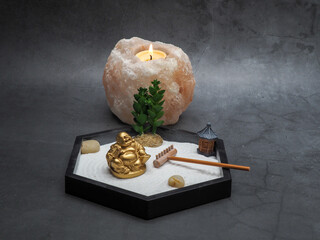 Zen Garden and Himalayan Salt Candle
