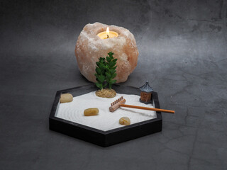 Zen Garden and Himalayan Salt Candle