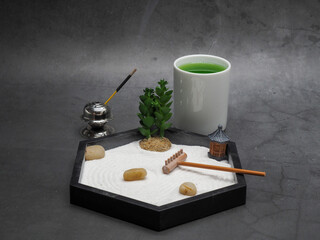 Zen Garden, Incense and Green Tea