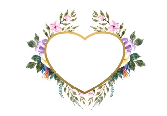 Beautiful Valentine's day decorative flowers heart with card background