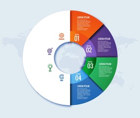 .Circular modern Infographic concept with 4 steps banner design