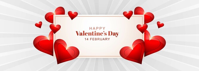 Decorative valentines day hearts banner design