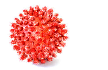 A model of a coronavirus or other virus isolated on a white background