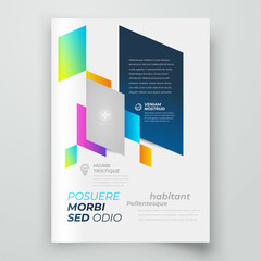 Flyer Cover design template Squares style colorful blocks for images