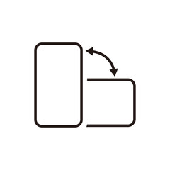 mobile phone rotation line icon on white  background
