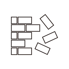 brick wall line icon. Vector illustration 
