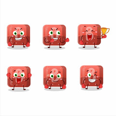 Obraz premium A sporty red gummy candy B boxing athlete cartoon mascot design