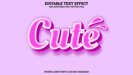Cute 3D Text Effect Editable