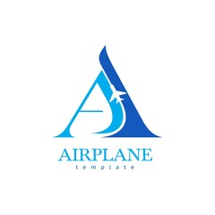  Letter A logotype plane. Airplane logo.