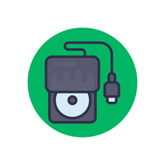 Portable Cd Rom icon in vector. Logotype;