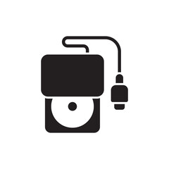 Portable Cd Rom icon in vector. Logotype;