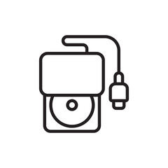 Portable Cd Rom icon in vector. Logotype;