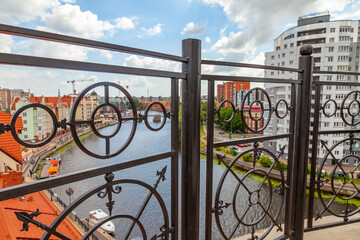 Kaliningrad, Russia, June 24, 2021. A picturesque observation deck on the embankment, a beautiful...