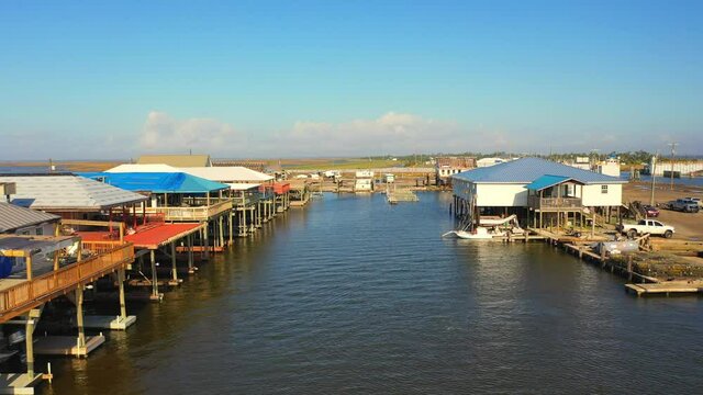 Fish camps damage post hurricane Ida in Pointe Aux Ch&ecirc;ne Louisiana