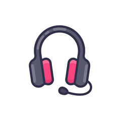 Headphones icon in vector. Logotype;
