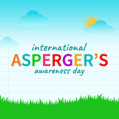 International Asperger's Awareness Day social media banner with paper sky template