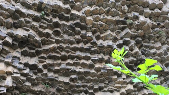 The famous gorge and natural monument Symphony of Stones is a geological formation with basalt columns in Armenia.