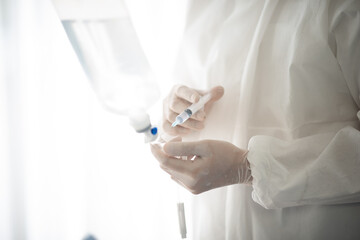 coronavirus covid-19 virus disease patient concept, doctor working in hospital medical room