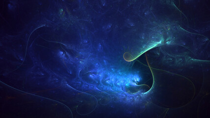 3D rendering abstract multicolor fractal light background