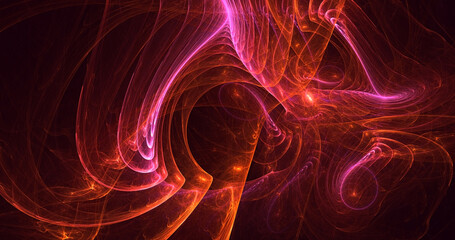 3D rendering abstract multicolor fractal light background