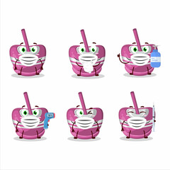 A picture of pink sugar candy cartoon design style keep staying healthy during a pandemic