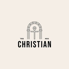 Keystone  Faith vintage hipster vector icon illustration