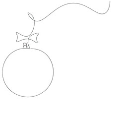 Christmas background with ball line drawing vector illustration
