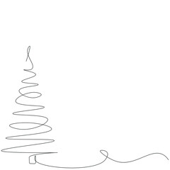 Christmas background line drawing vector illustration