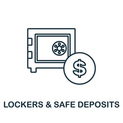 Lockers Safe Deposits icon. Line element from banking operations collection. Linear Lockers Safe Deposits icon sign for web design, infographics and more.