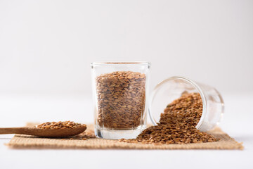 Close-up shot of flaxseed, a natural food ingredient for good health