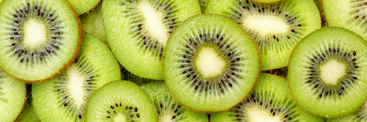 Kiwi fruit kiwis fruits background panorama from above