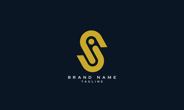 SJ, JS, Abstract initial monogram letter alphabet logo design