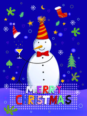 Snowman icon character for Christmas days vector illustration.
